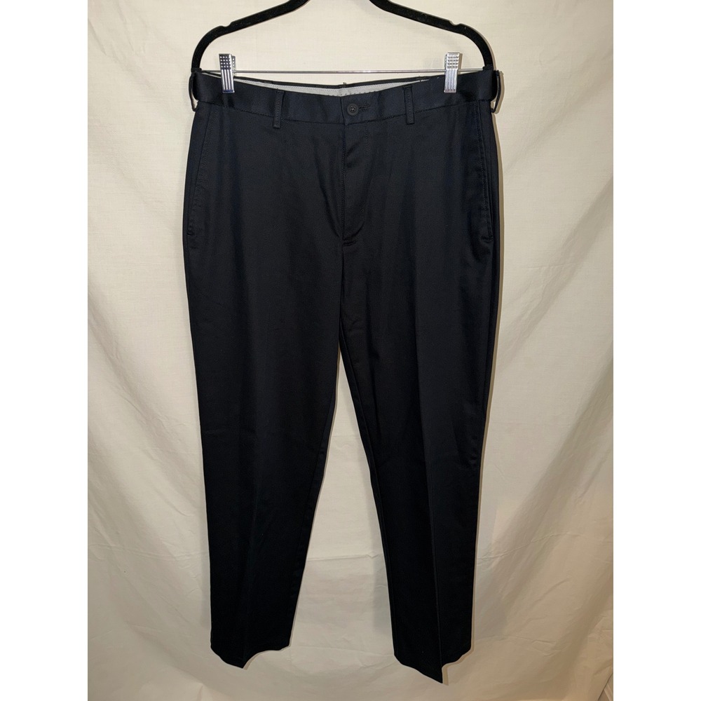 Haggar Mens Iron Free Premium Khaki Classic Fit Black Dress Pants 34x32
